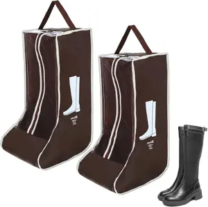 2 Pack Boot Storage Bag, Tall Boots Storage/Protector Bag, Portable Dust Proof Boot Bags for Cowboy Boots, Shoe Cover Protector Carry Bags with Handle for Organizer Packing Travel and Daily Use