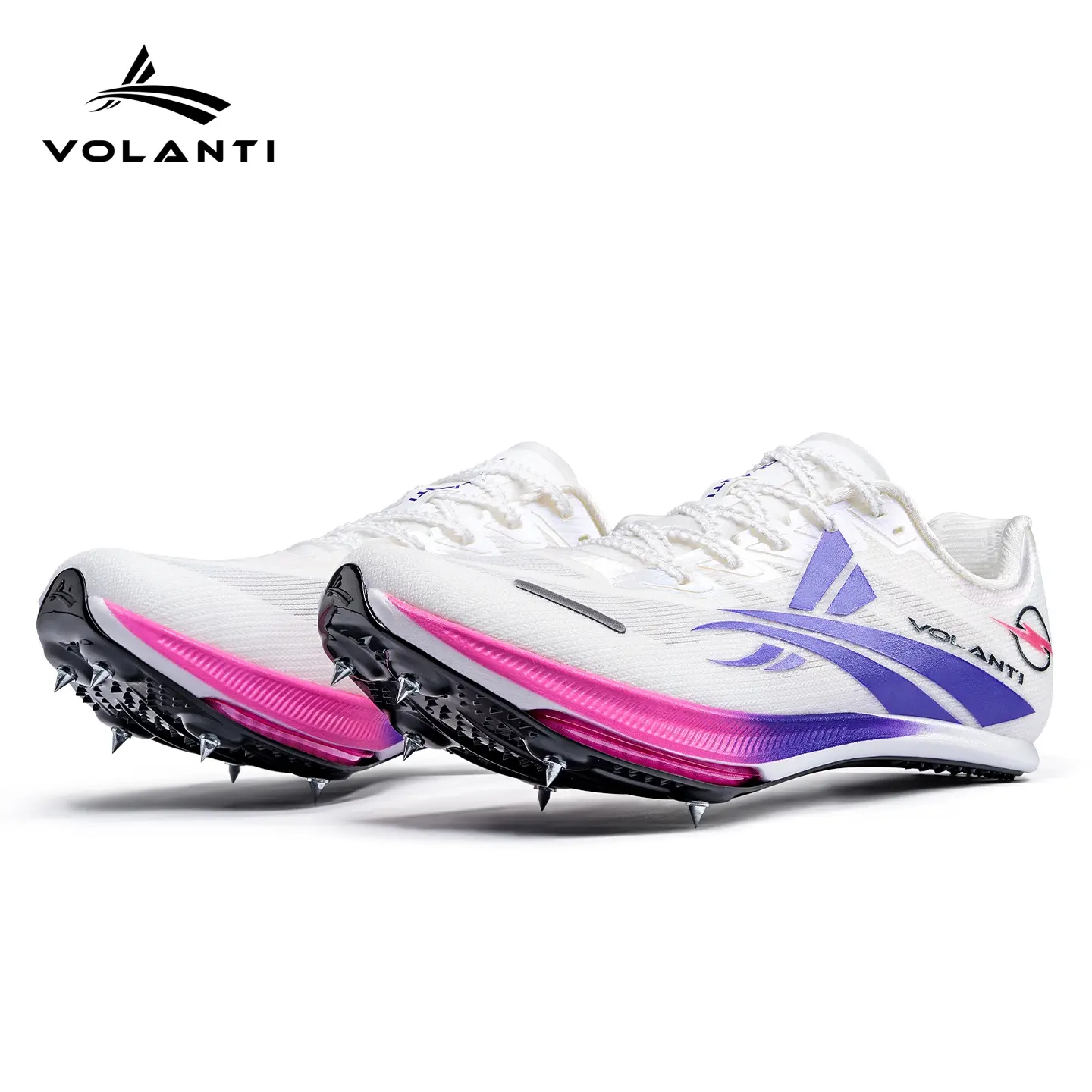 Volanti Rocket Air Spikes (6 Spikes Version) | Professional Carbon Plate Air Cushion Spikes Lightweight Breathable High Elastic Boost Speed Shock Absorption Stable Grip Non Slip Professional Racing Spikes for Sprint Middle Long Distance Running, Breathabl