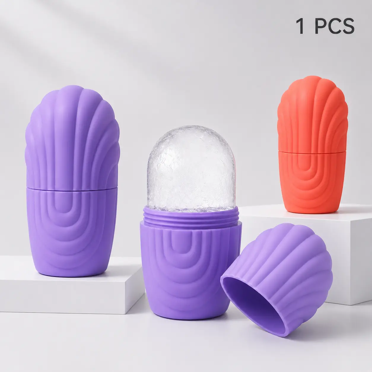 Food-Grade BPA-Free Silicone Facial Ice Mold & Roller - Flawless, Gentle, Soothing, Practical Face-Fit Reusable Cooling Massager for Under-Eye De-Puffing, Morning Skincare (Sports & Outdoor Accessory)