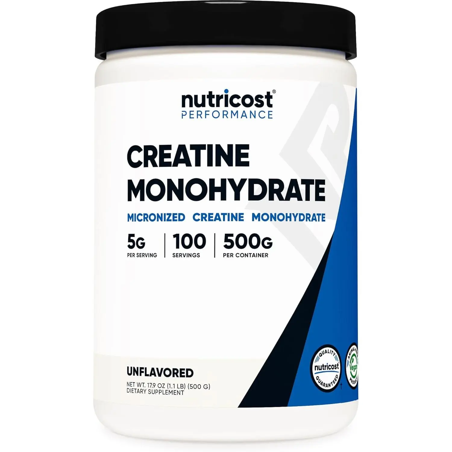 (choose flavor) Nutricost Creatine Monohydrate Micronized Powder 500G, 100 Servings | 5000mg Per Serving (5g), 17.9 Oz