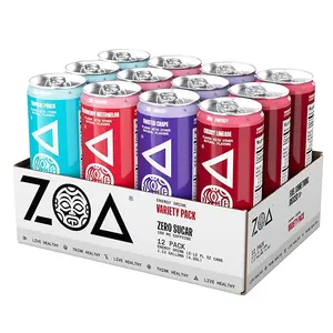 ZOA Zero Sugar Energy Drinks, Variety Pack - Sugar Free with Electrolytes, Healthy Vitamin C, Amino Acids, Essential B-Vitamins, and Caffeine from Green Tea, Variety Pack - 12 Fl Oz (12-Pack)
