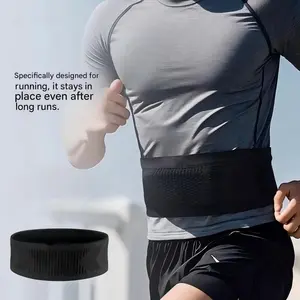 Running belt, marathon running, ultra-breathable waist pack, sweat-proof phone pocket, adjustable reflective sports belt, suitable for long-distance running/hiking/road running.