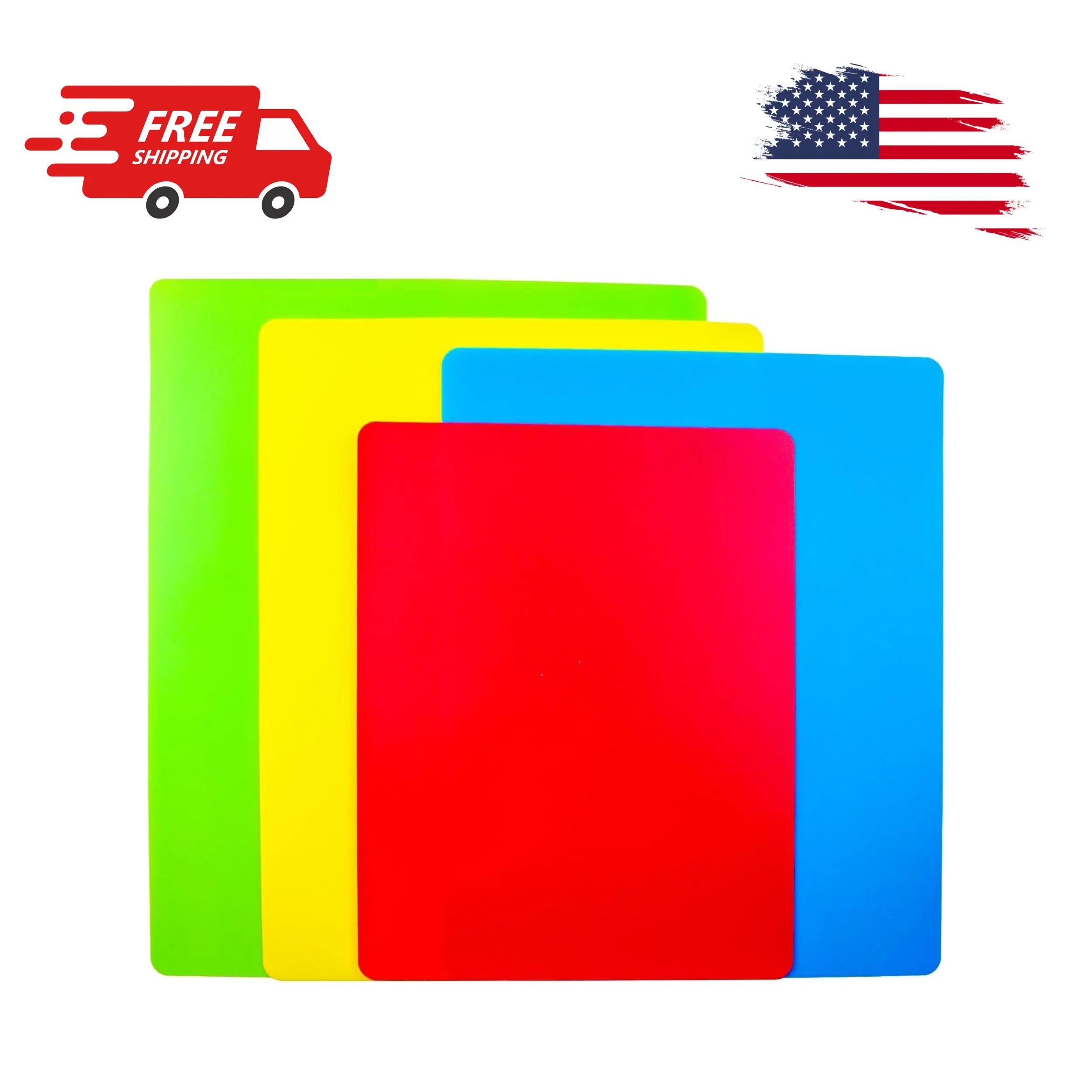 4 Pieces Flexible Cutting Board mats, Plastic Cutting Boards