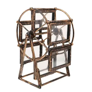 Retro Vintage Rotating Ferris Wheel Picture Frame, Holds 12 Photos, Ideal for Home Decor, High Quality Frame, Perfect Christmas & Birthday Gift Upgrade