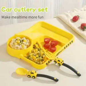 Construction Plate & Utensil Set – Ramp-Up Mealtime Fun!