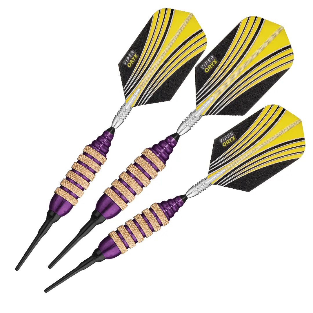 Viper Spinning Bee Purple Soft-Tip Darts - 16g, Aluminum Spinning Shafts, Bee Holographic Flights, Bands, Soft-Tip Play, 16 Grams