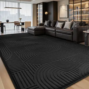 FAMVAL Modern Linear Jacquard Big Size Area Rug, Premium Non-Slip Washable Rug for Living Room Bedroom Nursery Dorm Kids Room Apartment summerwins
