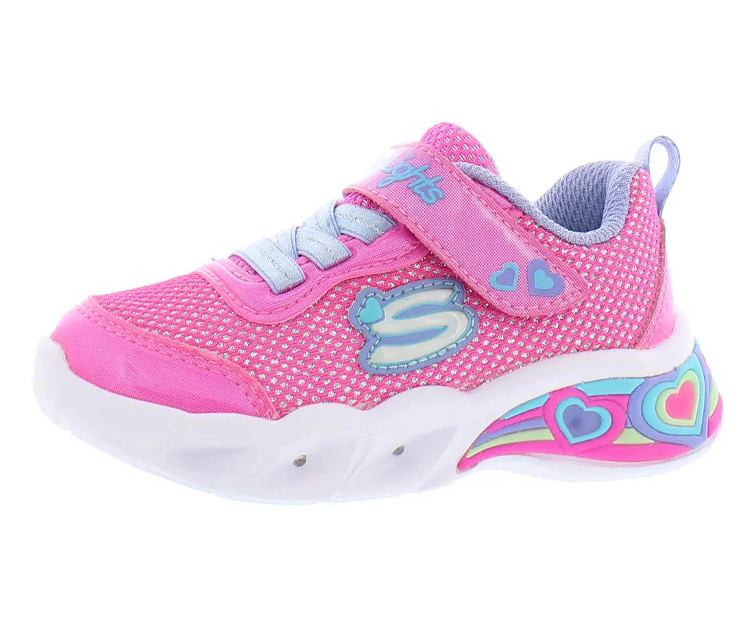 Skechers Sweetheart Lights Infant & Toddler Girls' Light-Up Sneakers - No Single Pair, Casual Heart Print Shoes for 2-3 Years