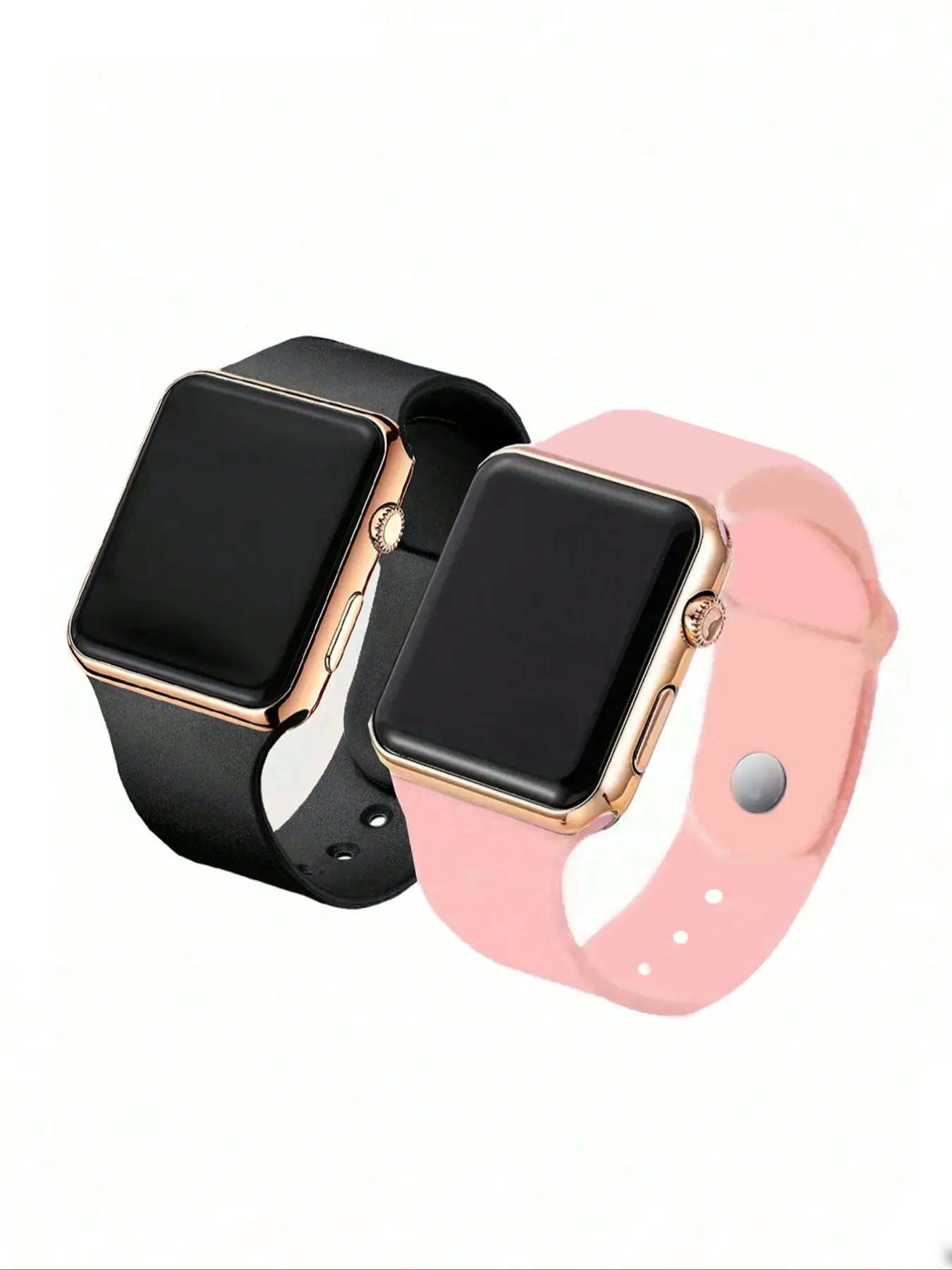 2 Minimalist Led Electronic Couple Watches, Perfect Fashion Gift for Friends and Couples, Casual Trendy Modern Fashionable Wristwatch, Fashionable Stylish Watch, Square Watch, Analog Wristwatches, Watch Set, Minimalist Style Wristwatch