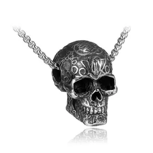 Punk Style Titanium Steel Skull Pendant Necklace - Edgy Retro Men's Accessory | Bold Birthday Gift for Guys