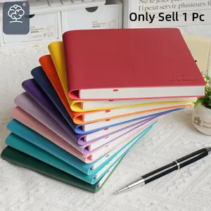 Square Soft PU with Built in Pen Holder, 180° Lay-Flat Binding, Thick 200-Page Paper, Smooth Clean Writing, Available in Solid Colors, Soft Cover Notebook, Student Essentials, Perfect for Study Notes, Journaling & Office Use