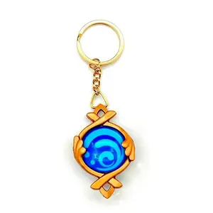 Genshin Impact Vision Fontaine Keychain For Bags, Glowing 7 Elements Original God Eye Toy, Focalors Lyney and Lynette Keyring, Anime Collectible, Versatile Accessory, Iconic Design, Great Gift Choice