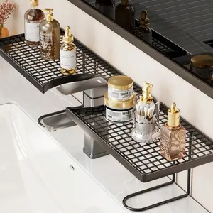 No-Drill Faucet Top Shelf, Bathroom Sink Organizer, Hollow Drainage Soap Holder, Moisture-Proof, Dedicated for Faucet, Space-Saving Design, Bathroom Space Saver