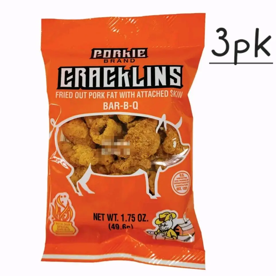 Porkie's Bbq Cracklins 1.75oz Bag  (3 pk)