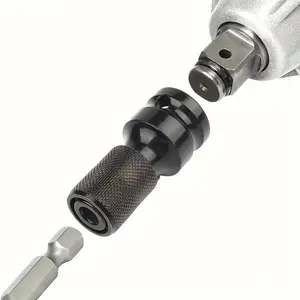 1/2 Inch to 1/4 Inch Hex Converter Set 3-Piece Quick Release Wrench Adapter Set - 1/2 Square Drive to 1/4 Heer, Includes O-Ring and Pin, Suitable for DIY and Metal Construction Projects