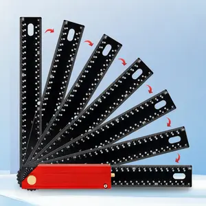 Foldable Woodworking Right Angle Ruler, Multi-Functional Line Drawing Corner Rule with Rest, Precision Measurement Angles Tool, T Square Ruler, Angle Measuring Tool