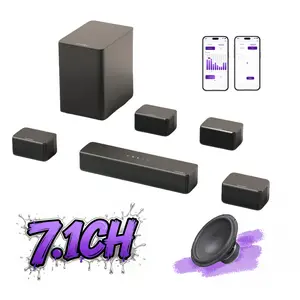 ULTIMEA Poseidon D70 7.1ch Soundbar with Wireless 6.5" Subwoofer, Surround Sound System for TV, App Control, 410W Peak Power, Soundbar for TV, Movie, Music, 4 Wired Surround Speakers, Bassx, Home Theater Sound System, Bluetooth, HDMI, AUX, APP Control