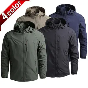 Men's Windproof Insulated Hooded Jacket clothing windbreaker fit solid color hoodie men long-sleeve outdoor coat 2025 new waterproof nylon anti-static jacket for men; outdoor casual fashion sport coat with hood for fishing long sleeve hoodie