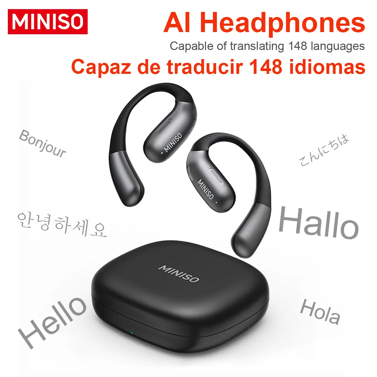 [New Year's gift] MINISO X28 Wireless Earbuds Bluetooth 6.0 Earphones, In Ear Earbuds,Waterproof Wireless Earphones, Support 148 Languages Real Time ,Suitable for Office, Sports, Study and Audio Calls, Built in Microphone, Gaming Bluetooth Headphones