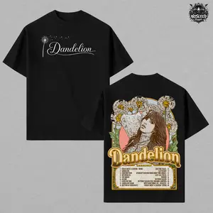 Ella Langley Dandelion Album Vintage Washed Oversized Graphic T Shirt – Country Music Aesthetic Floral Retro Design, Tracklist Back Print, Soft Heavy Cotton Unisex Tee, Western Style Casual Streetwear Top, Gift for Ella Langley Fans