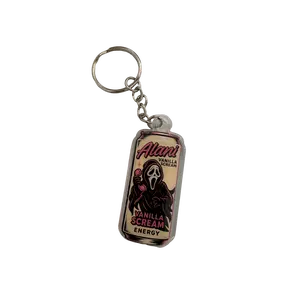 Ghostface Acrylic Keychain - Fall-Themed Alani Bag Charm, Double-Sided Keyring, Graphic Print, Resin-Coated Sides