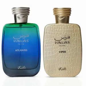 Rasasi Hawas Atlantis & Hawas Viper Unisex Eau de Parfum Sprays Multi-Pack, 100ml (3.4 fl oz) with Citrus-Spice Mix
