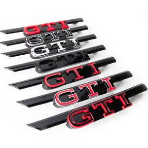 3D ABS Car Vehicle GTI GTD Badge Front Grille Emblem Replacement Auto Decoration Modification Accessories For Volkswagen VW Golf 4motion MTM Blue Motion Polo Scirocco CADDY Beetle Passat Touareg Jetta Tiguan Touran TSI TDI R32 MK4