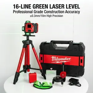 Milwaukee 16 Line Laser  Kit with Battery System level gauge green beam horizontal