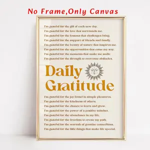 Vintage Gratitude Quote Poster, 1 Count Modern Canvas Wall Art without Frame, Unframed Wall Decor for Home Living Room Bedroom Office School, Ornaments