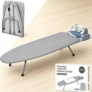 Compact Countertop Ironing Board 31.5x11.8x6.2 Inches, Mini Ironing Board with Heat-Reflective Cover and 100% Cotton 8mm Thicken Pad, Small Iron Board with Iron Rest for Effortless Pressing, Space-Saving Tabletop Ironing Board