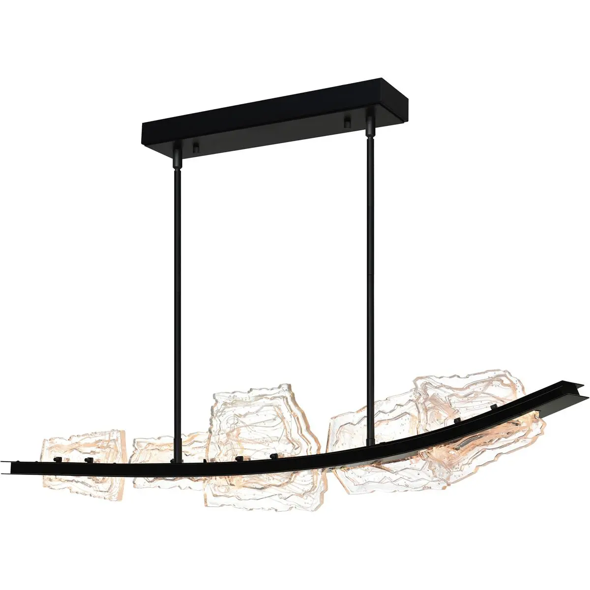 CWI Lighting Arcus LED 50 inch Black Chandelier Ceiling Light 1711P50-5-101