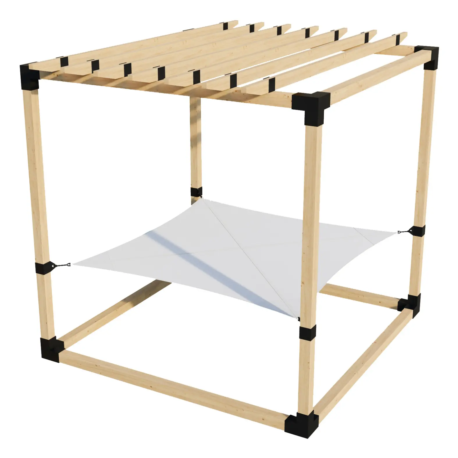 2-Person Pergola Hammock Kit with Traditional Rafters (for 4x4 Wood Posts)