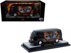 1960 Volkswagen Delivery Van "Maui & Sons" Black with Graphics Limited Edition 1/64 Diecast Model Car by M2 Machines