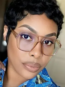 Women's Dual Beam Pilot Frame Glasses, Anti Blue Glasses, Anti Eyestrain Eyewear, Anti-Fatigue Anti-Glare Lightweight Frames, Suitable for Computer Gaming and Home Office