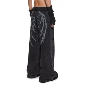 Death Rock Wings Wide Leg Sweatpants