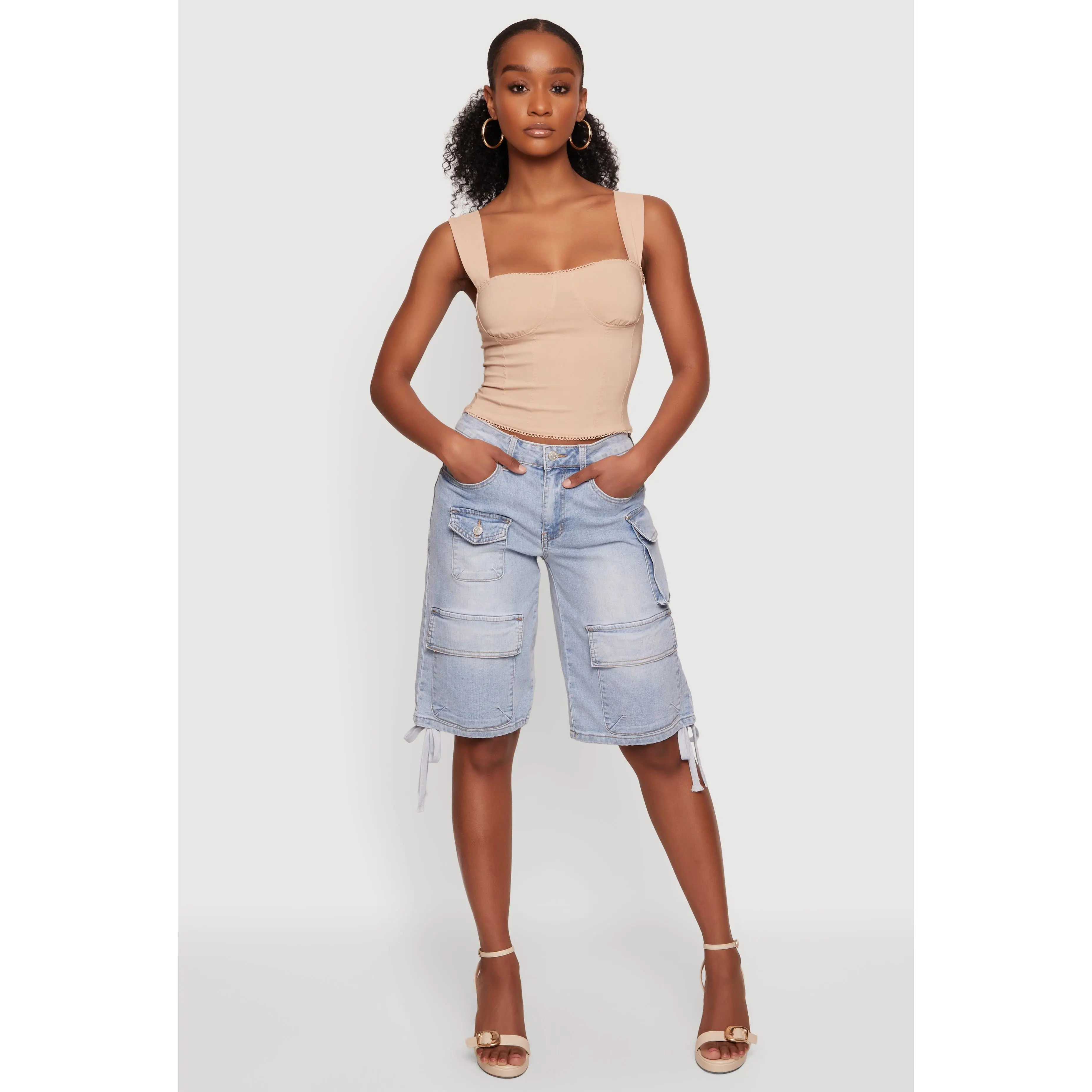 Crochet Trim Bustier Top