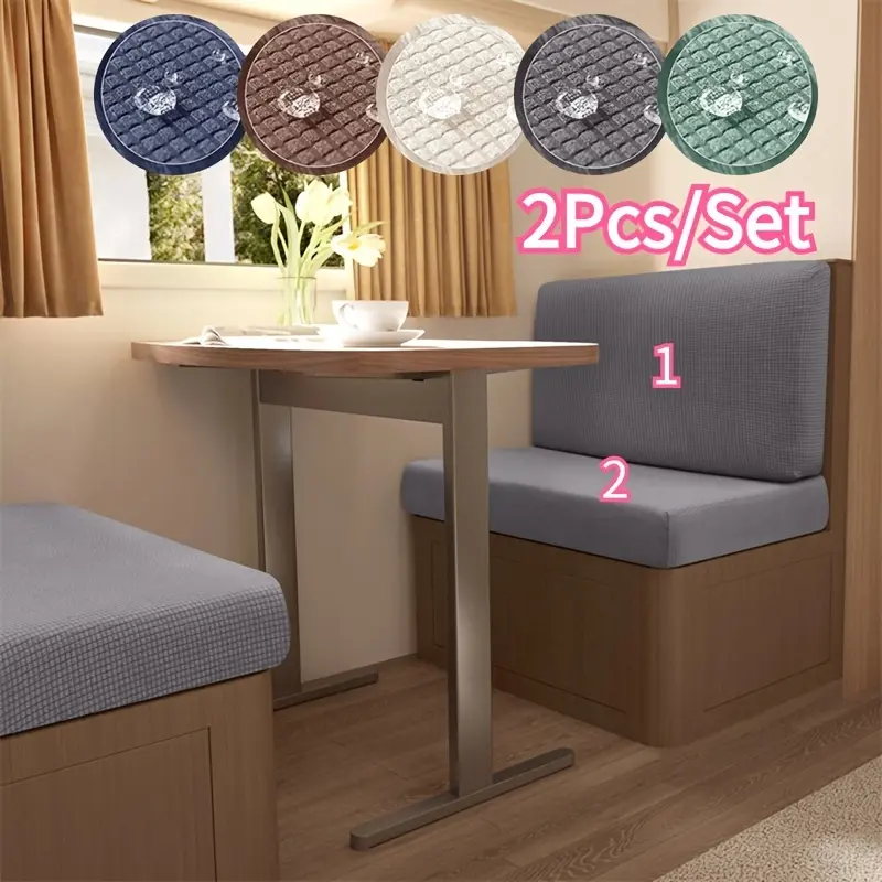 Water Repellent RV Covers Polar Fleece Stretch RV Dinette Cushion Cover Sofa Covers Bench Backrest Cover RV Camper Car 2Pcs/Set Washable Sofa Slipcover Washable Sofa Protector Slipcover For Sofa Washable Couch Protector