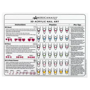 Americanails 3D Silicone Acrylic Training Mat - Durable Design, Nail Shapes Guide, Spacious Practice Area for Enthusiasts