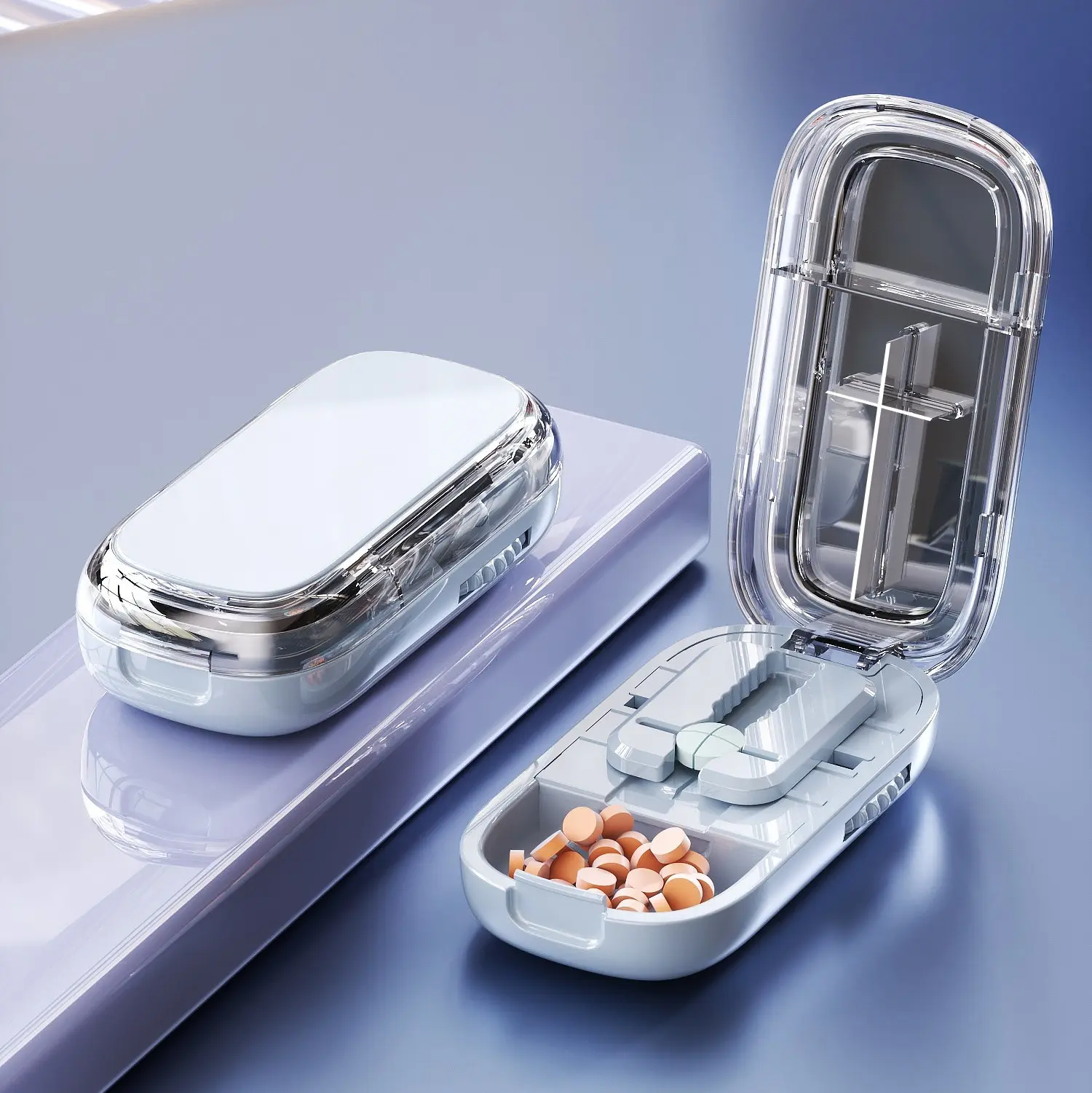 Pill Cutter Splitter for Cutting Multiple Pills, Adjustable Pill Cutter Splitter for Small and Tiny Pills with Accurate Pill Alignment -RR