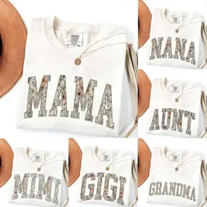 Comfort Colors Custom Mama Floral T-Shirt, Personalized Grandparent Gift, Floral Grandma, Mama, Nana, Aunt, Mimi, Gigi, Mamaw, Gammie Shirt - AMBER