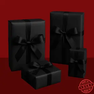 Matte Black Gift Paper| Black Roll Wrapping Paper| Holiday Gift Paper| Solid Elegant Black gift paper| Halloween Gift paper|Gothic