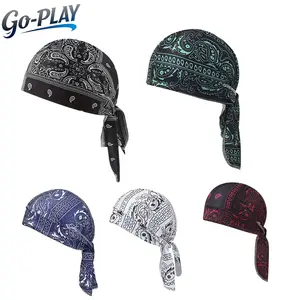 Paisley Cooling Headscarf Cap Set, Motorcycle Pirate Head Wrap Safety Helmet Liner, Elastic Fit Hand Washable Multifunctional Outdoor Headwear for Athletes & Outdoor Enthusiasts
