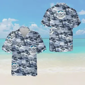 Buschhhh Liggght Floral Hawaiian Shirt Aloha Summer Beer Fan Gift