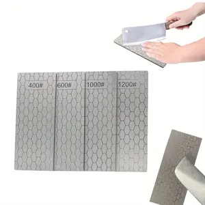 4 Pieces Diamond Sharpening Stone Set,Diamond Lapping Plate Coarse/Medium/Fine Grit Sharpener,400/600/1000/1200 Grit,Tools & Hardware Accessories Kitchen Knives