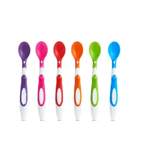 Soft Tip Infant Spoons 6 Pack - Multi-Color Soft Tip Design, Unisex, Gentle Touch for Infants, Fun Feeding Experience - Set, Cutlery