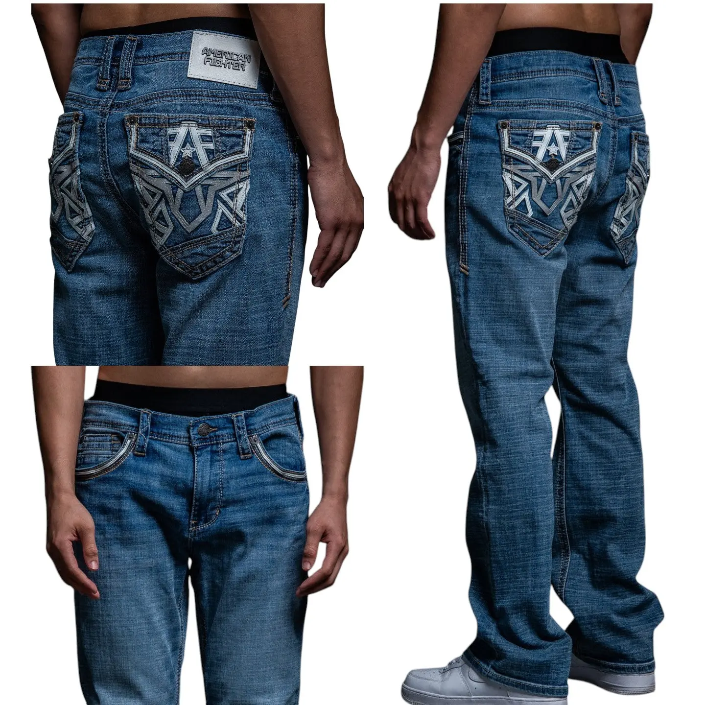 American Fighter Men's Heritage Drake Bootcut Jeans, Drake Wash, 34" Inseam, Casual Menswear, Long, Plain, Bootcut Men's Jeans, Early 2000S Aesthetic, Cotton Blend, Pants, 00S Style Men's Jeans