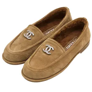 Pre-owned CHANEL Suede Small Leather Goods Loafers