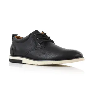 Ferro Aldo Ayden casual derby sneaker shoes, in Grained Black, Men's Size 6.5 - 13