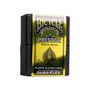 Bicycle Playing Cards Black Prestige Deck - 100% Plastic, Dura-Flex Technology, Waterproof, Rider Back, Durable for Card Games, Card Deck