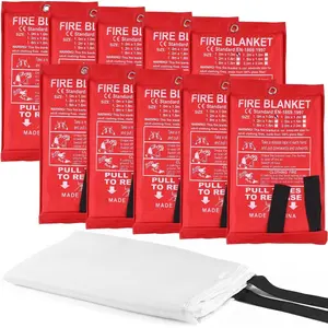 10 Pack  Fire Blanket for  and Kitchen Fire Suppression Blanket Fiberglass Fire Blanket for House Camping  Office Warehouse   Safety (39.3 x 39.3 Inch)